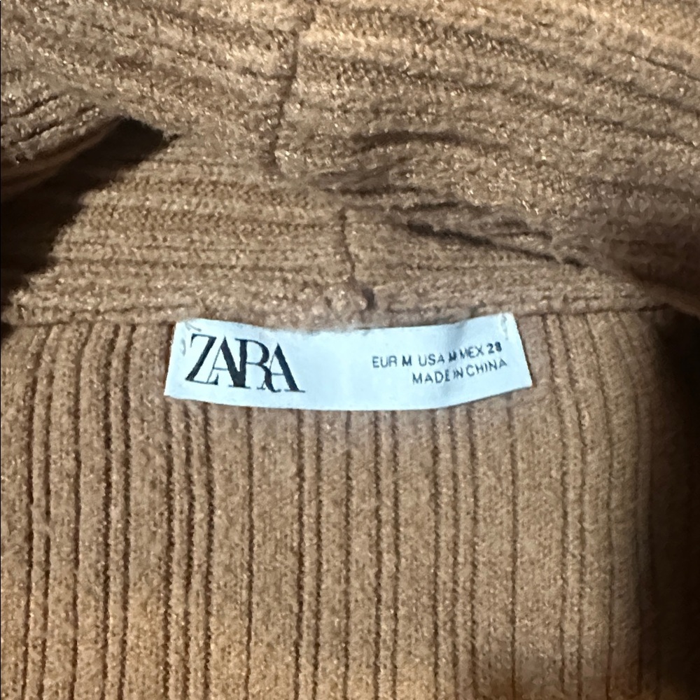 Zara Brown Oversized Cowl Neck Ribbed Sweater - Picture 6 of 7